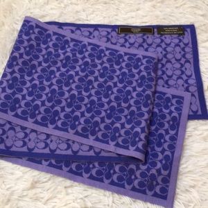 Coach authentic logo printed merino wool scarf